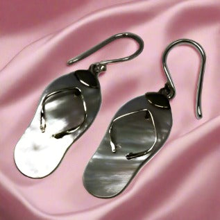 Mother Of Pearl, Shell & Silver Earrings