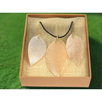 Bravery Leaf Necklace & Earring Set