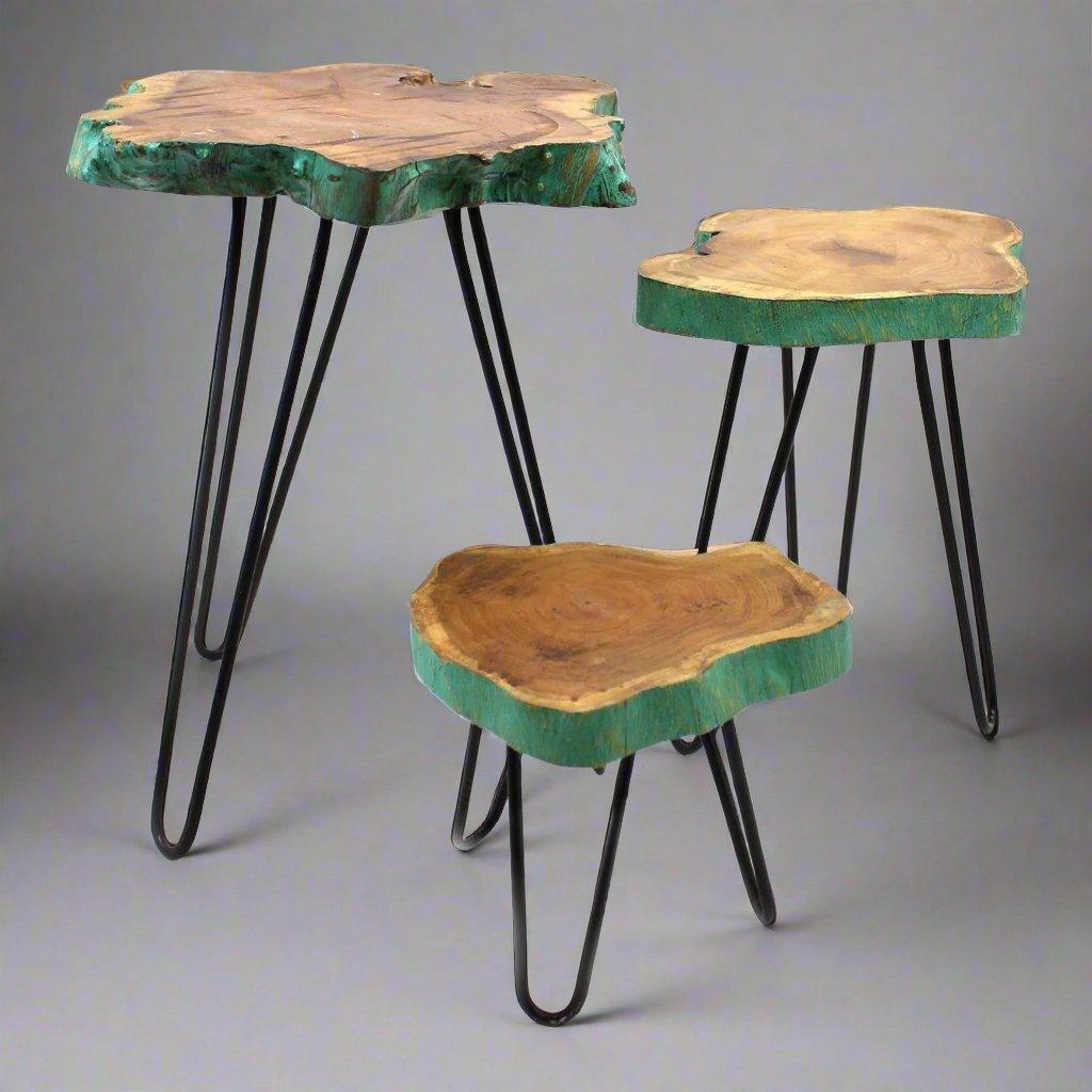 Set of 3 Wood Plant Stands