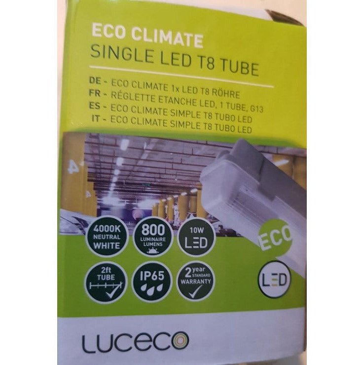 LUCECO ECO CLIMATE T8 SINGLE 2FT/4FT LED WEATHERPROOF BATTEN