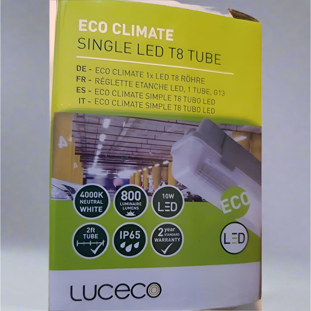 LUCECO ECO CLIMATE T8 SINGLE 2FT/4FT LED WEATHERPROOF BATTEN