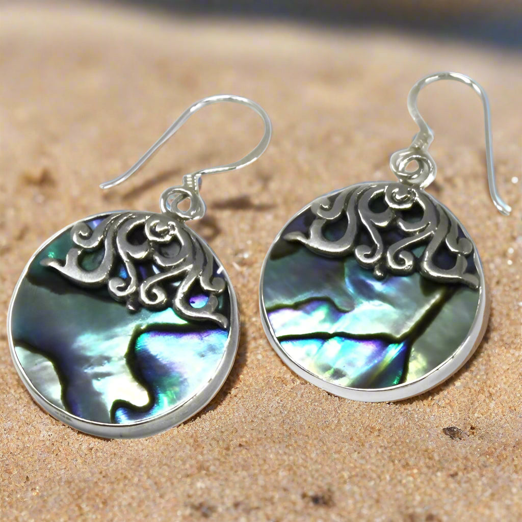 Shell & Silver Earrings - Abalone