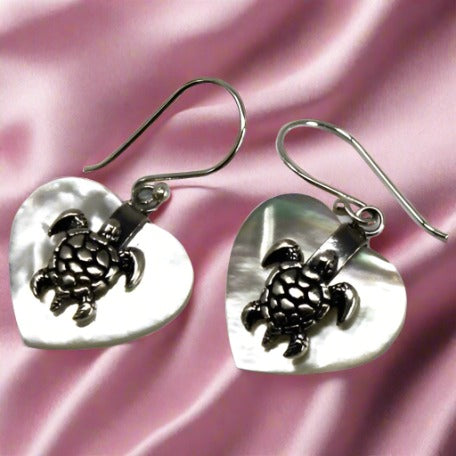 Mother Of Pearl, Shell & Silver Earrings