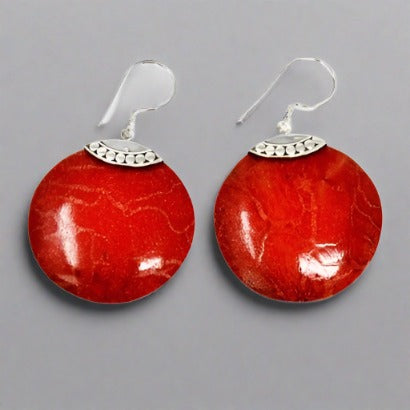 925 Silver Coral Earrings