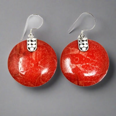 925 Silver Coral Earrings