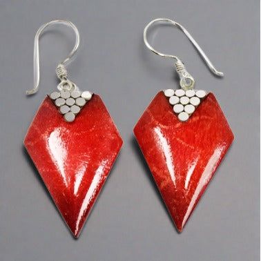 925 Silver Coral Earrings