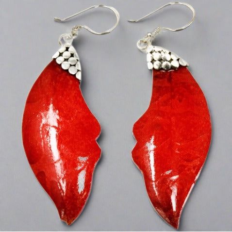 925 Silver Coral Earrings