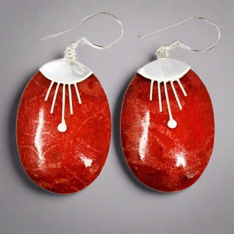 925 Silver Coral Earrings